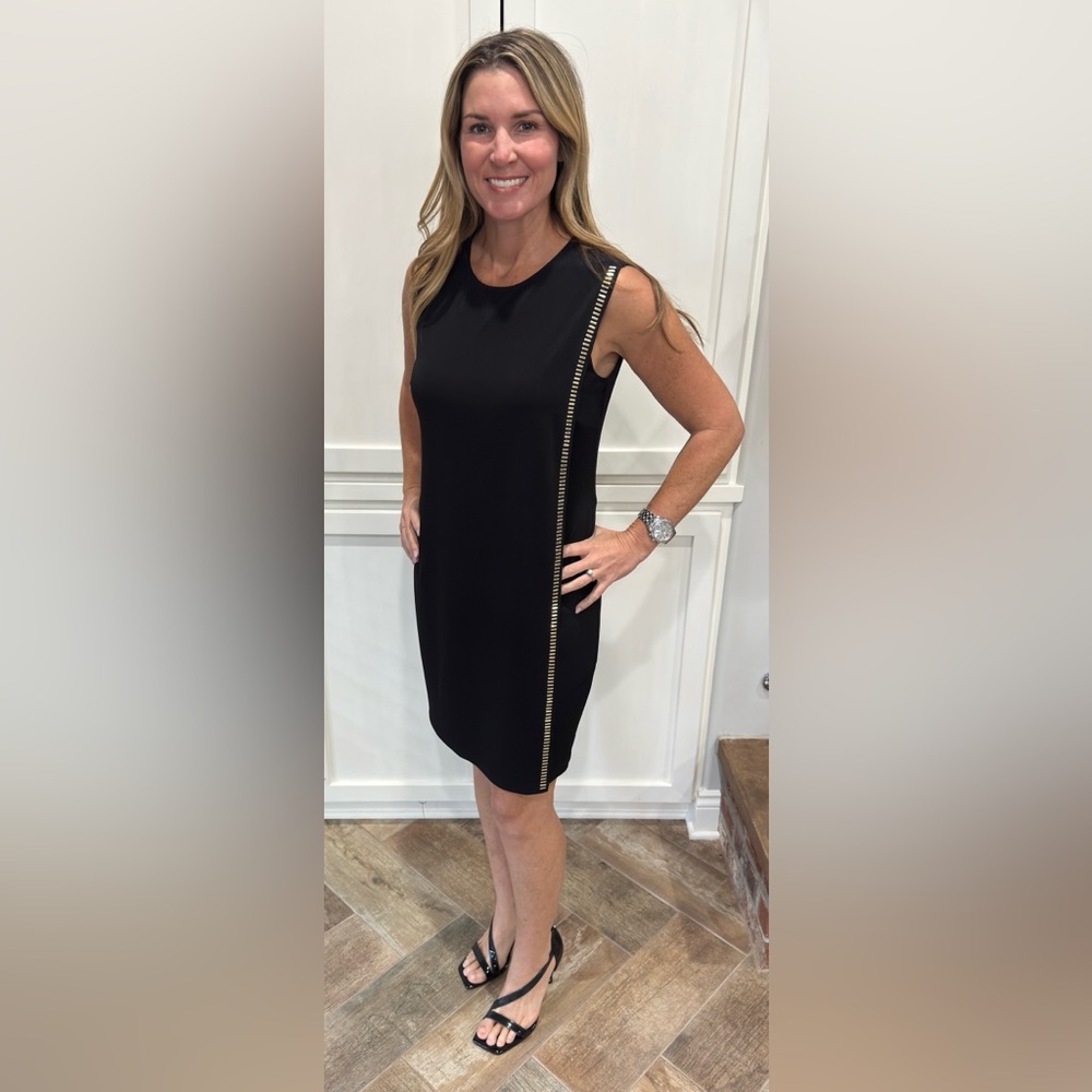 Jessica Simpson Black Mini Dress with Gold Detail